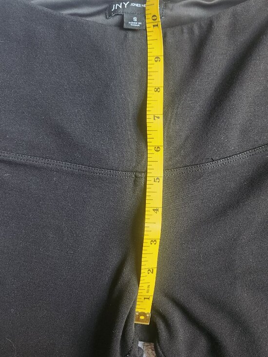 JNY Jones New York Tummy Control High Waist Solid Black Capri Leggings Size S - Picture 6 of 8